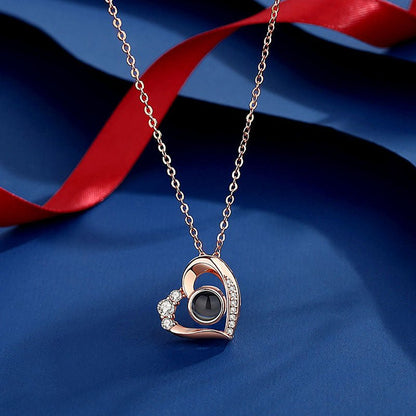 Photo Projection Heart - shaped Necklace - jewelry - weilin.com