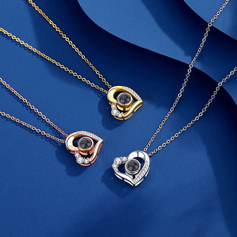 Photo Projection Heart - shaped Necklace - jewelry - weilin.com