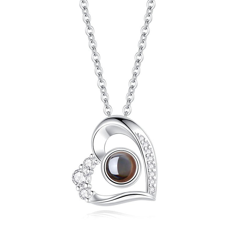 Photo Projection Heart - shaped Necklace - jewelry - weilin.com
