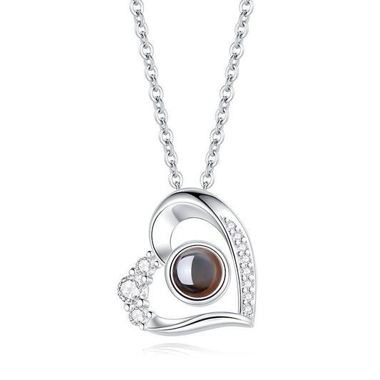 Photo Projection Heart - shaped Necklace - jewelry - weilin.com