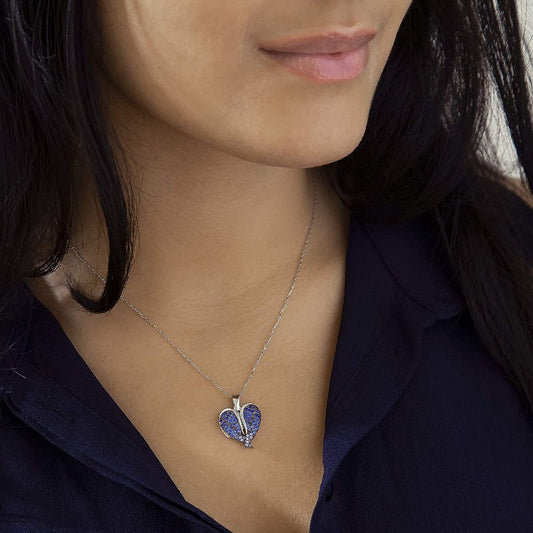 Photo Projection Heart - shaped Necklace with Angel Wings - jewelry - weilin.com