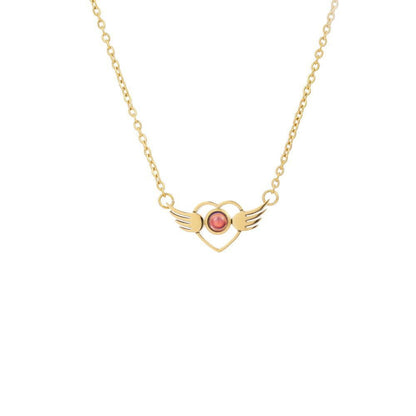 Photo Projection Heart Wings Necklace - jewelry - weilin.com