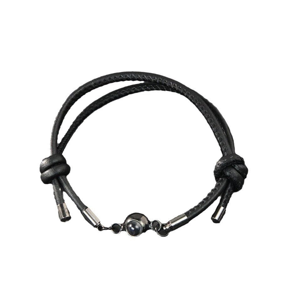 Photo projection leather cord bracelet - jewelry - weilin.com