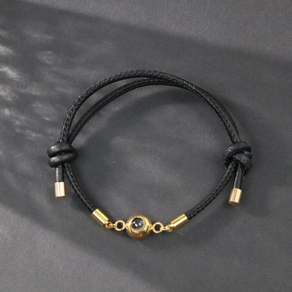 Photo projection leather cord bracelet - jewelry - weilin.com