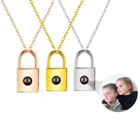 Photo projection lock necklace - jewelry - weilin.com
