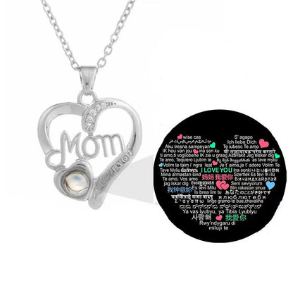 Photo projection MOM heart necklace - jewelry - weilin.com
