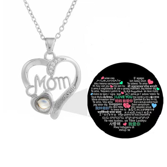 Photo projection MOM heart necklace - jewelry - weilin.com