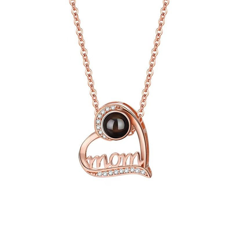 Photo projection MOM heart necklace - jewelry - weilin.com