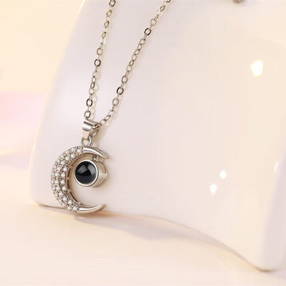Photo Projection Moon Pendant Necklace - jewelry - weilin.com