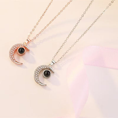 Photo Projection Moon Pendant Necklace - jewelry - weilin.com