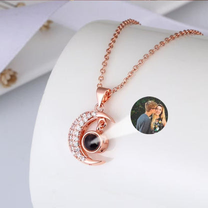 Photo Projection Moon Pendant Necklace - jewelry - weilin.com