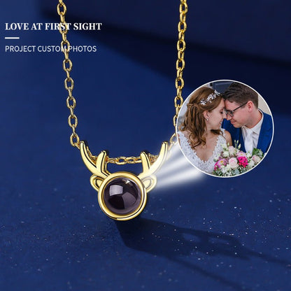 Photo Projection Moose Antler Necklace - jewelry - weilin.com