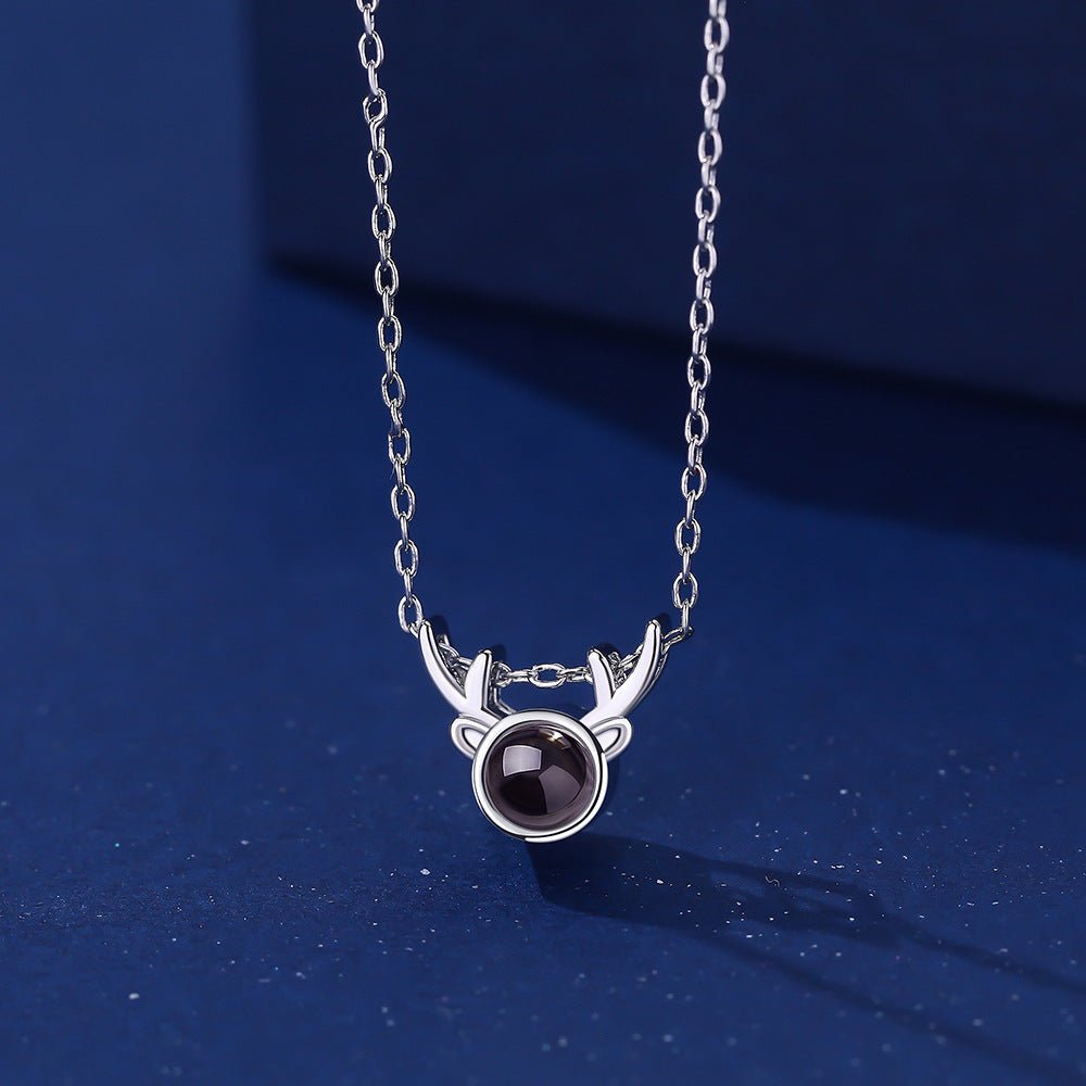 Photo Projection Moose Antler Necklace - jewelry - weilin.com