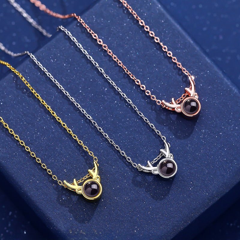 Photo Projection Moose Antler Necklace - jewelry - weilin.com