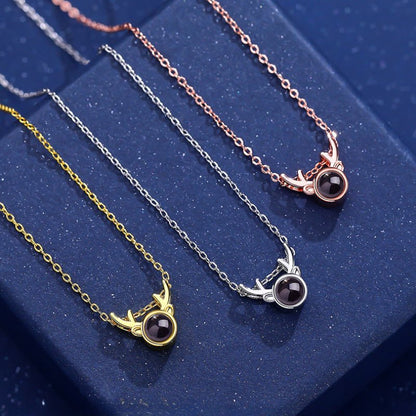 Photo Projection Moose Antler Necklace - jewelry - weilin.com