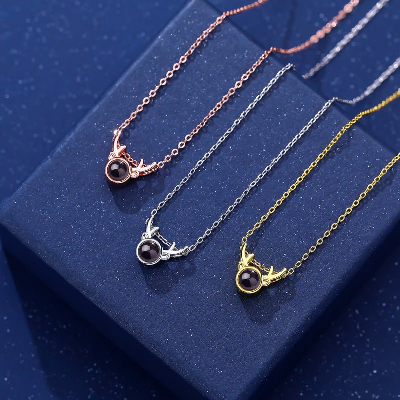 Photo Projection Moose Antler Necklace - jewelry - weilin.com