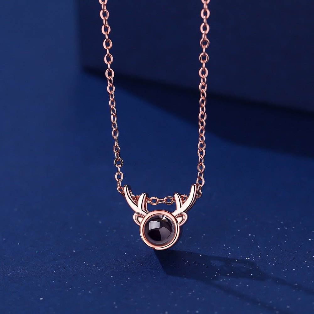 Photo Projection Moose Antler Necklace - jewelry - weilin.com