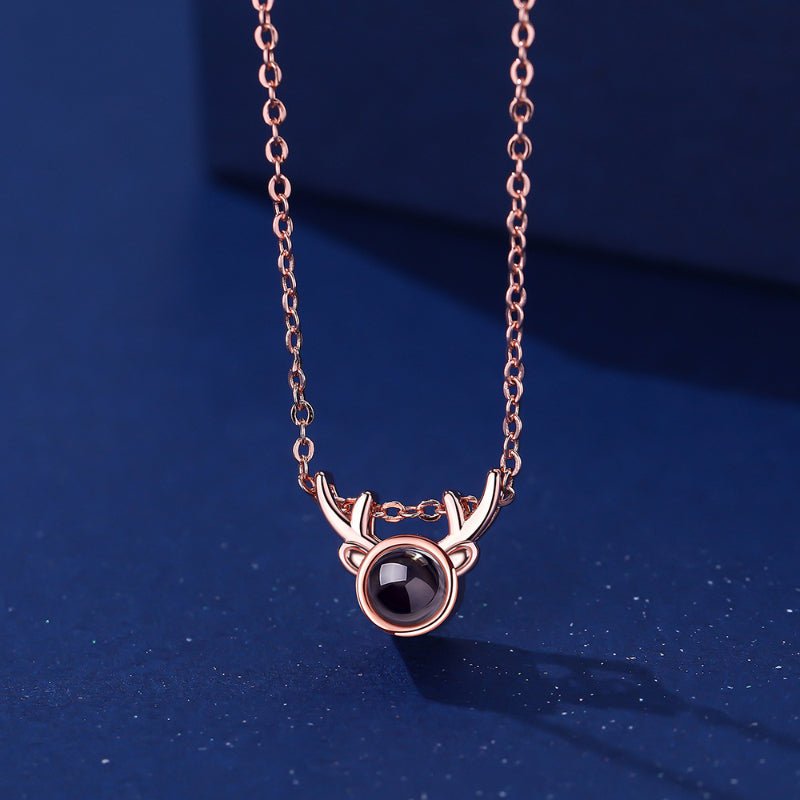 Photo Projection Moose Antler Necklace - jewelry - weilin.com