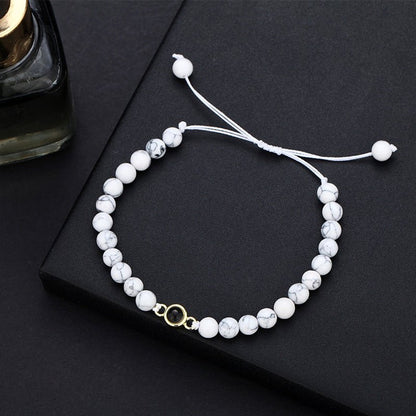 Photo projection natural stone bracelet - jewelry - weilin.com