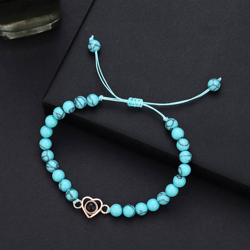 Photo projection natural stone bracelet - jewelry - weilin.com