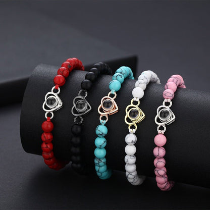 Photo projection natural stone bracelet - jewelry - weilin.com