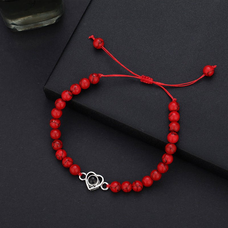 Photo projection natural stone bracelet - jewelry - weilin.com