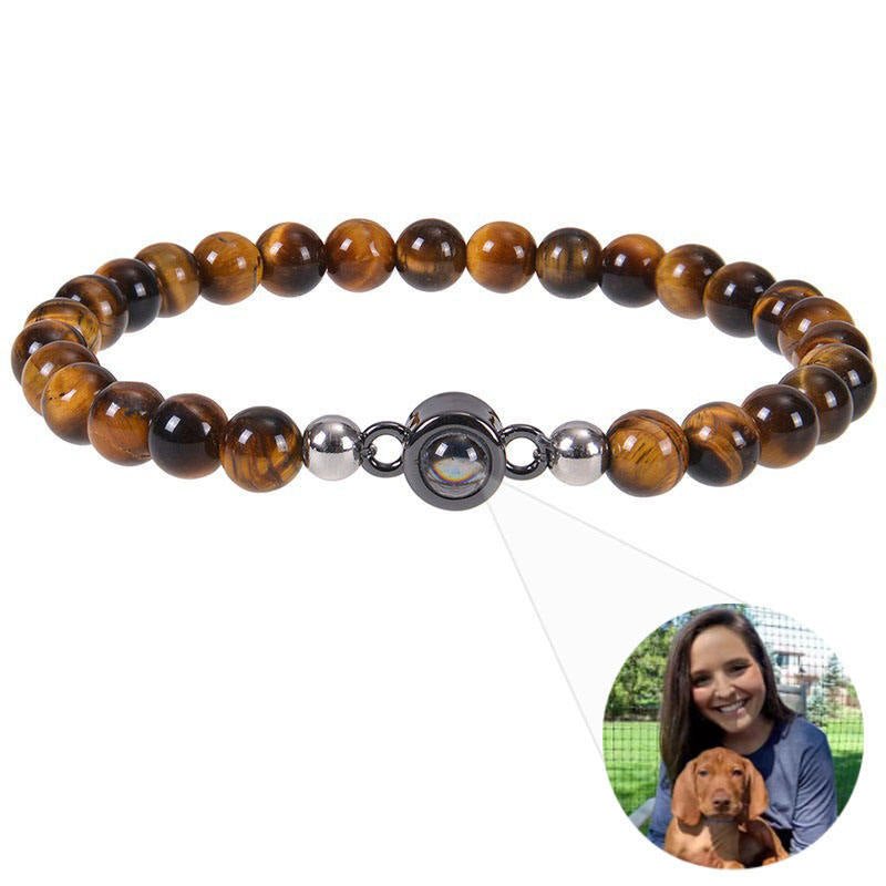 Photo projection natural stone bracelet - jewelry - weilin.com