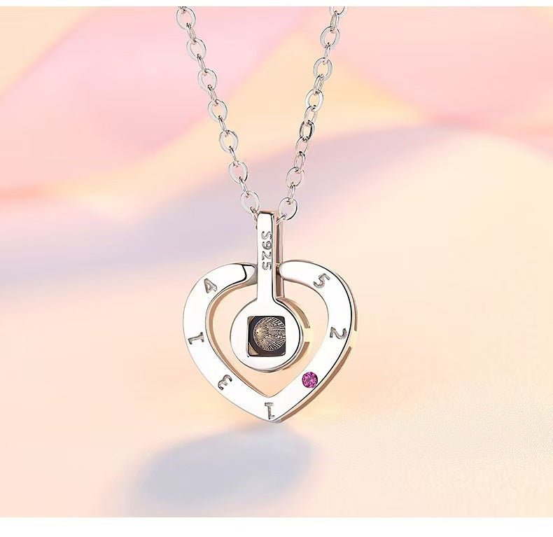 Photo projection Roman numeral necklace - jewelry - weilin.com