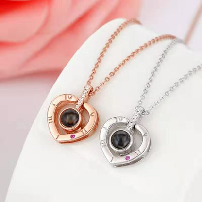 Photo projection Roman numeral necklace - jewelry - weilin.com