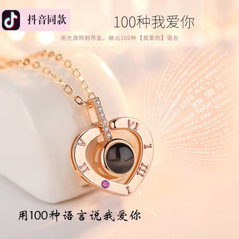 Photo projection Roman numeral necklace - jewelry - weilin.com