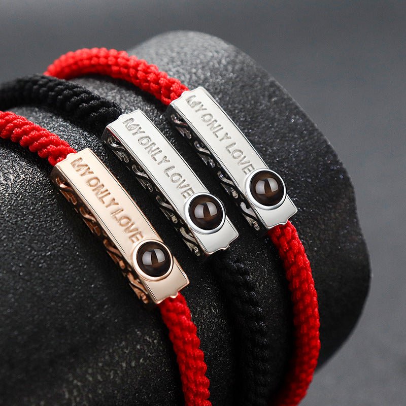 Photo projection S925 silver woven bracelet - jewelry - weilin.com