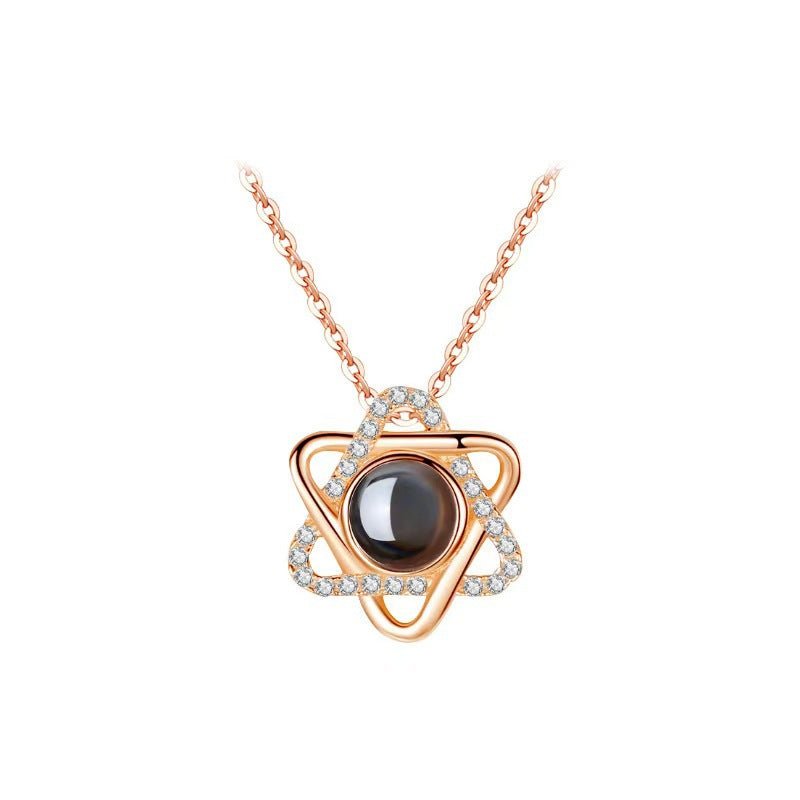 Photo projection six - pointed star necklace - jewelry - weilin.com