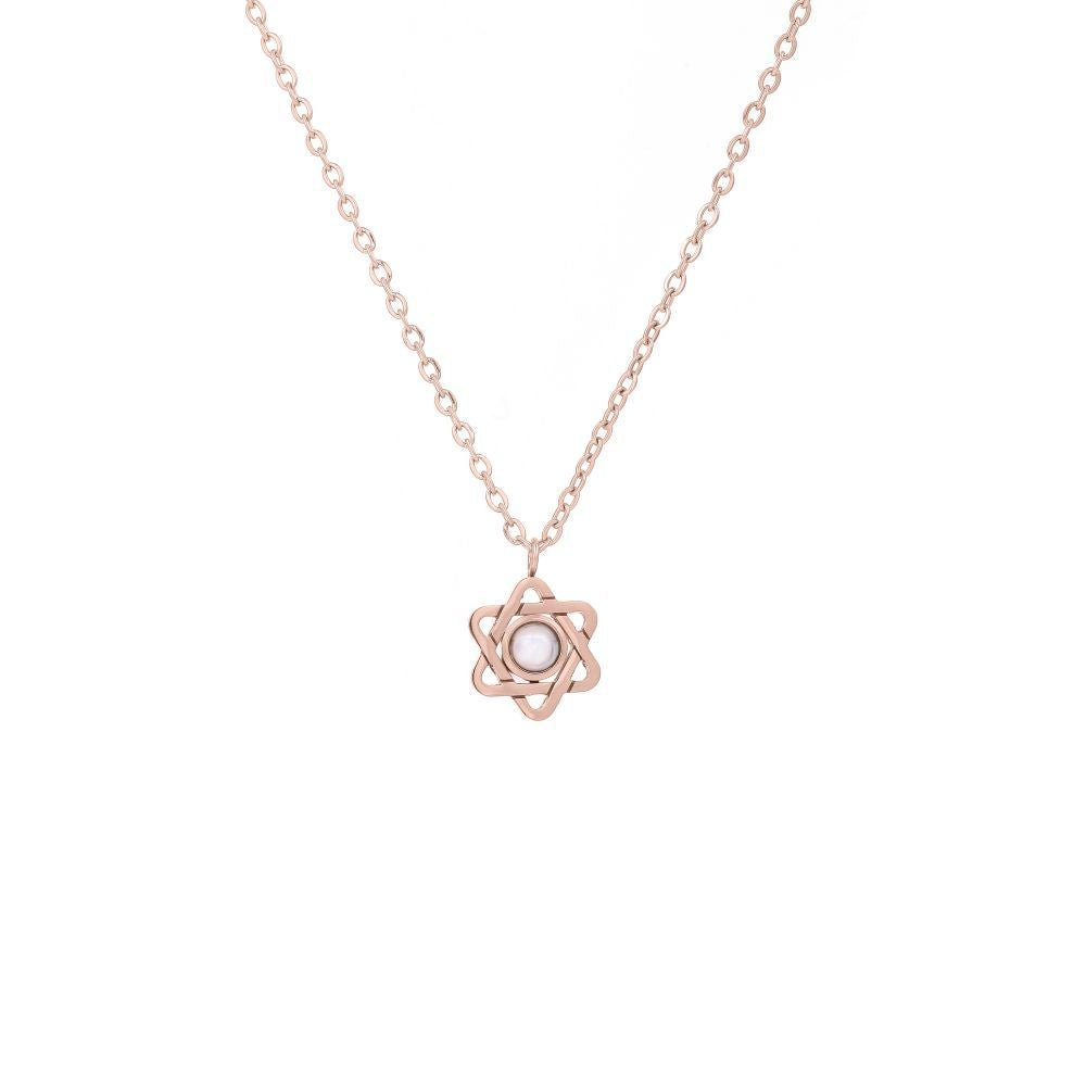 Photo projection six - pointed star necklace - jewelry - weilin.com