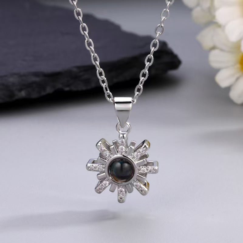 Photo Projection Snowflake Necklace - jewelry - weilin.com
