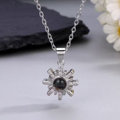 Photo Projection Snowflake Necklace - jewelry - weilin.com