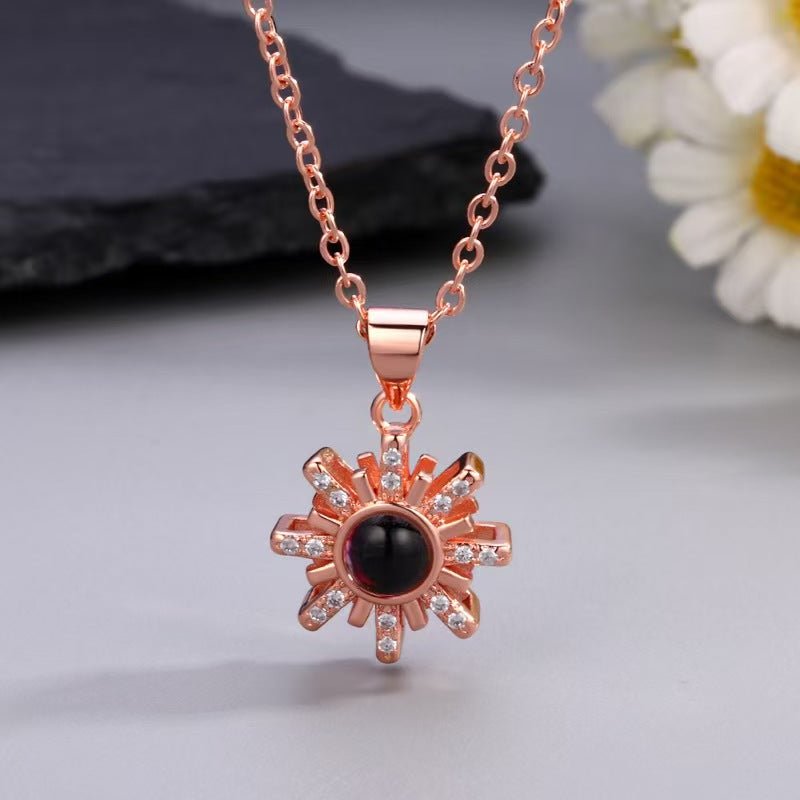 Photo Projection Snowflake Necklace - jewelry - weilin.com