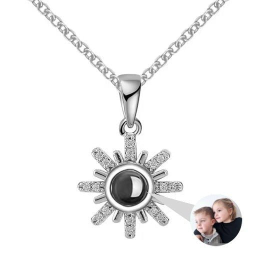 Photo Projection Snowflake Necklace - jewelry - weilin.com