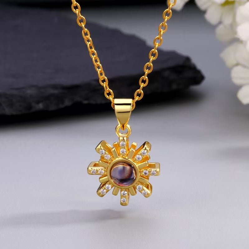 Photo Projection Snowflake Necklace - jewelry - weilin.com