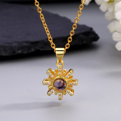 Photo Projection Snowflake Necklace - jewelry - weilin.com