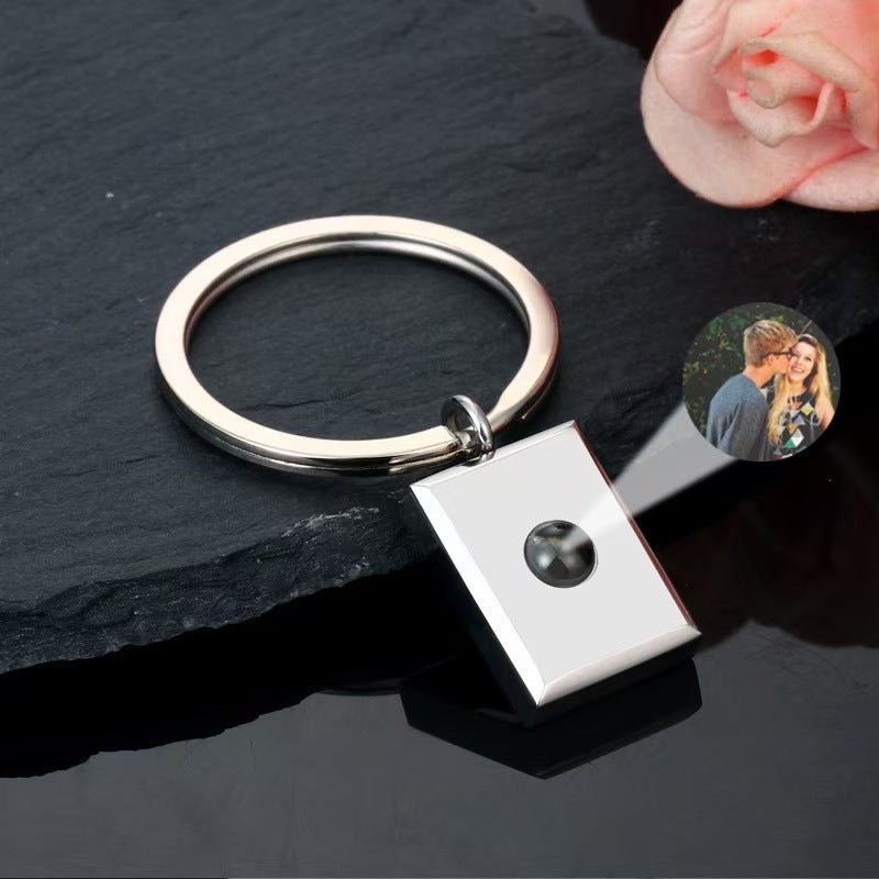 Photo projection square necklace - jewelry - weilin.com