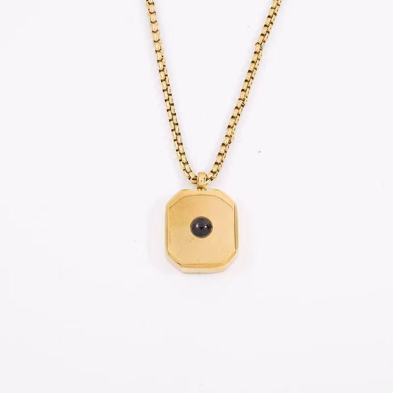 Photo projection square necklace - jewelry - weilin.com