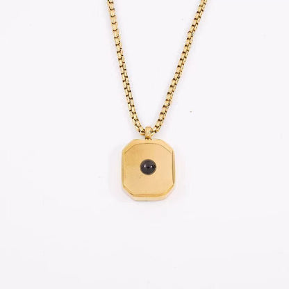 Photo projection square necklace - jewelry - weilin.com