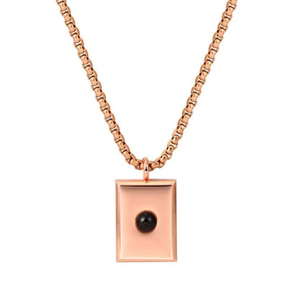 Photo projection square necklace - jewelry - weilin.com