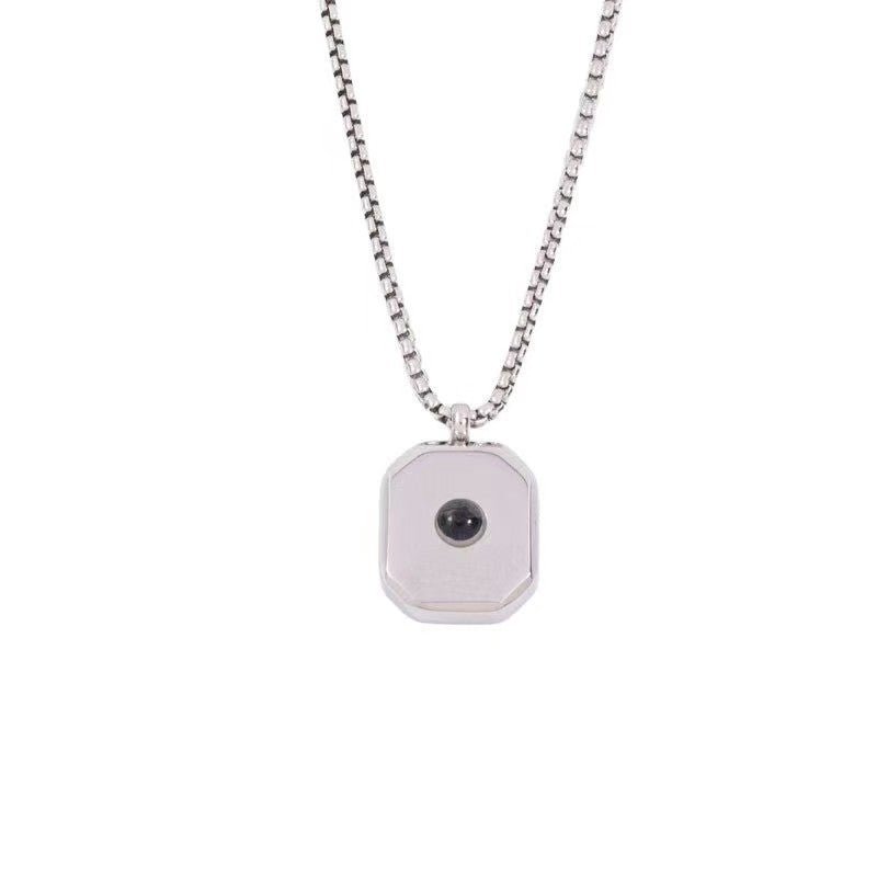 Photo projection square necklace - jewelry - weilin.com