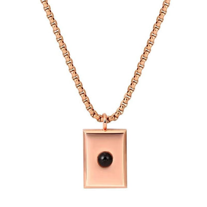 Photo projection square necklace - jewelry - weilin.com