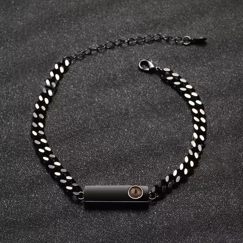 Photo projection square plate dragonbone bracelet - jewelry - weilin.com