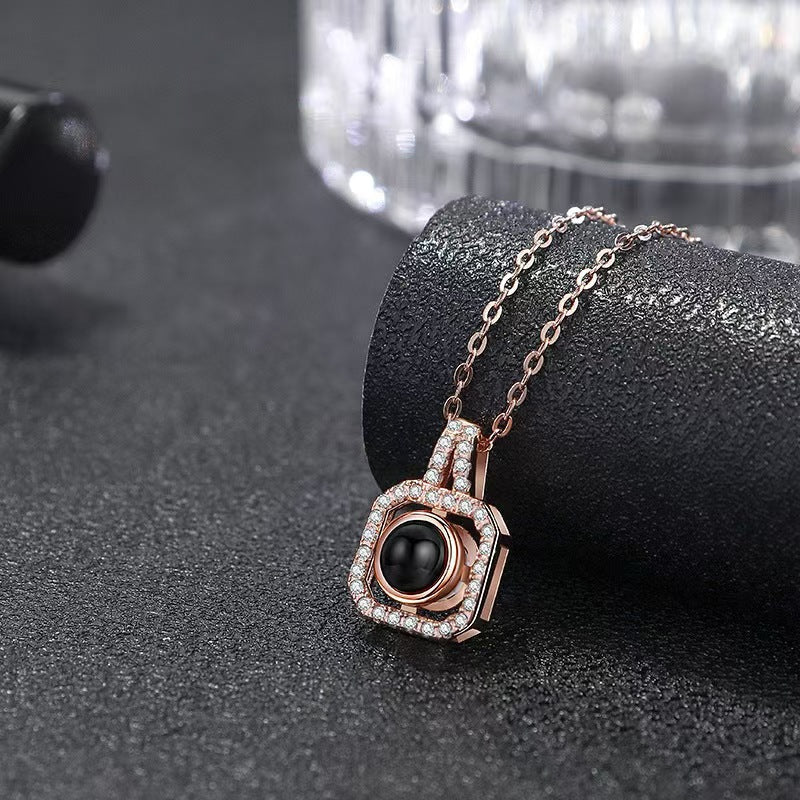 Photo projection square you necklace - jewelry - weilin.com