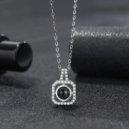 Photo projection square you necklace - jewelry - weilin.com