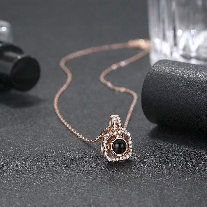 Photo projection square you necklace - jewelry - weilin.com