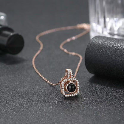 Photo projection square you necklace - jewelry - weilin.com